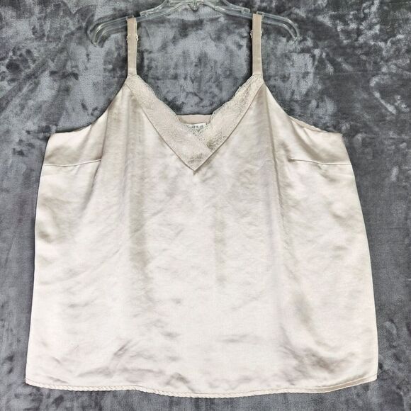 Skies Are Blue Camisole Tank Top Womens 2X Ivory Lace Fairy Coquette NEW *Flaw - Picture 1 of 11